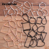 14pcs/Lot 7 Color Assorted Geometric Hollow Pressed Flower Frame Pendant Resin Jewelry Making Bezel Mold