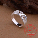 100% 925 Sterling Silver Jewelry Vintage hollow Pattern Couple's Wedding Silver Rings for Women Men Fashion Anel De Prata Bijoux