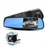 Dual-Lens Rearview Mirror Dash Cam with Front & Rear Full HD Recording, Wide-Angle Coverage, Night Vision, Loop Recording & Parking Monitor for Cars