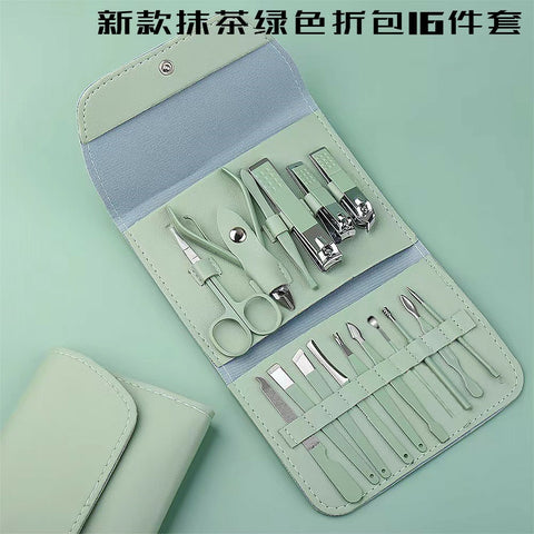 Sharp carbon steel nail clippers set full set of nail clippers set household ear pick dead skin scissors pedicure tool knife image