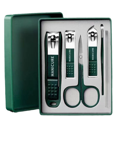 Sharp carbon steel nail clippers set full set of nail clippers set household ear pick dead skin scissors pedicure tool knife (Copy) image