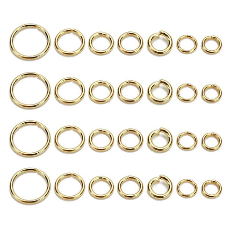 100Pcs/Lot Stainless Steel Open Jump Ring 4/5/6/8mm Dia Round Gold Color Split Rings For Diy Jewelry Making Findings Wholesale image