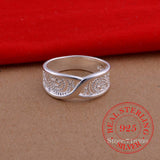 100% 925 Sterling Silver Jewelry Vintage hollow Pattern Couple's Wedding Silver Rings for Women Men Fashion Anel De Prata Bijoux